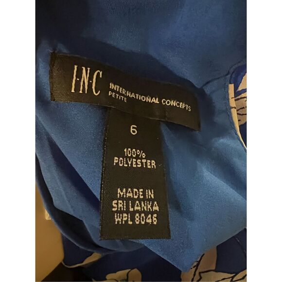 INC High Low Popover Blue Floral Sleeveless Dress 6 - Picture 5 of 6